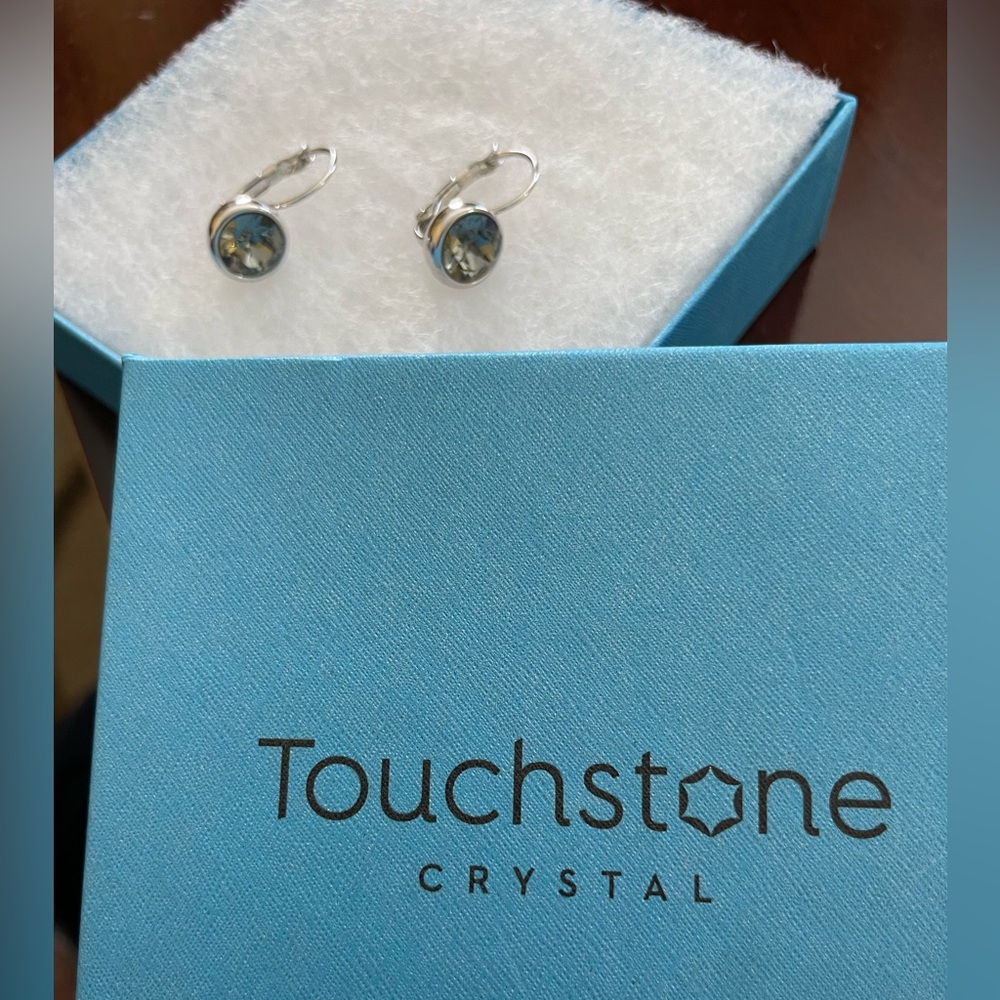 Touchstone silver crystal earrings.